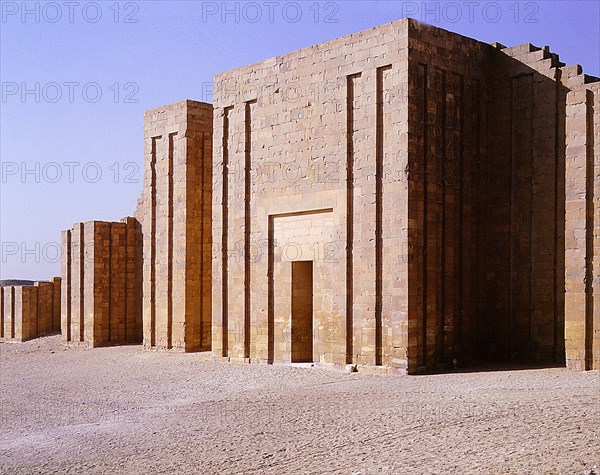 Zoser's step pyramid and enclosure at Saqqara