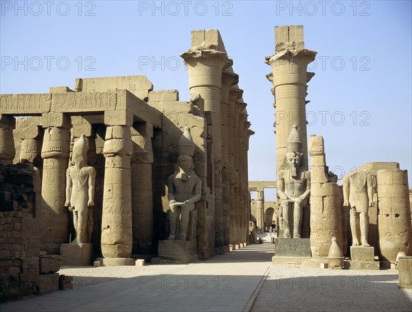 Statues of Amenophis III later reused by Ramesses II