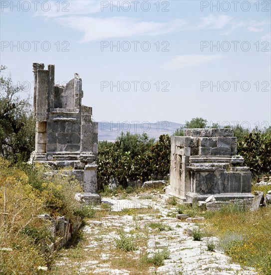 The ruins of Dougga, a small Roman town in North Africa which flourished in the 2nd-3rd centuries AD