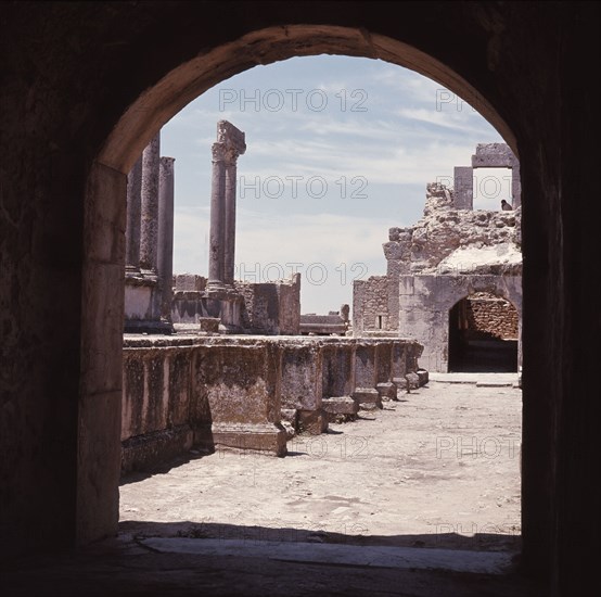 The ruins of Dougga, a small Roman town in North Africa which flourished in the 2nd-3rd centuries AD