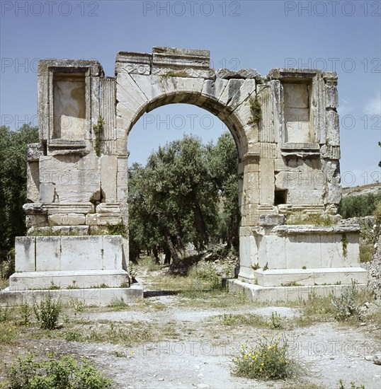 The ruins of Dougga, a small Roman town in North Africa which flourished in the 2nd-3rd centuries AD