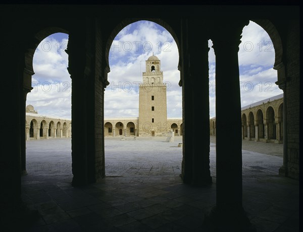 The Great Mosque at Kairouan, one of the oldest Islamic buildings and the first important one in North Africa