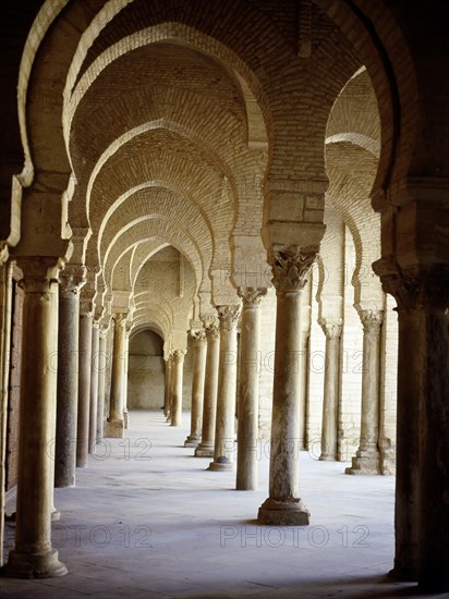 The Great Mosque at Kairouan, one of the oldest Islamic buildings and the first important one in North Africa