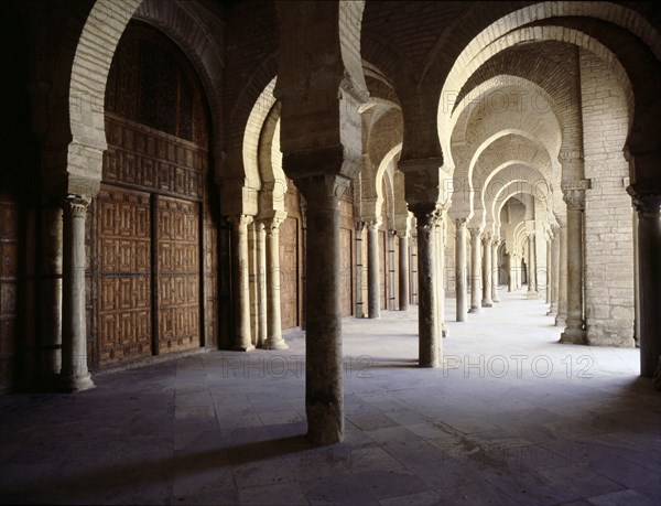 The Great Mosque at Kairouan, one of the oldest Islamic buildings and the first important one in North Africa