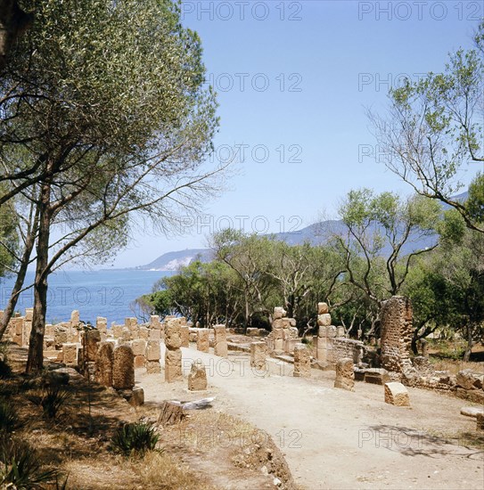 The ruins of Tipasa, a small Roman town in North Africa which flourished during the 3rd century AD