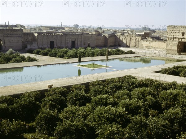 The gardens of Marrakesh by the long walls of the city