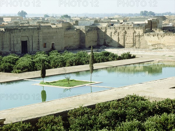 The gardens of Marrakesh by the long walls of the city