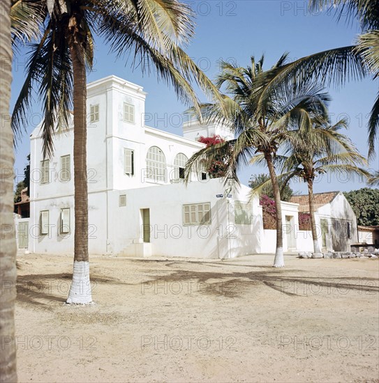 View of the town on Goree Island, off Cape Verde, an important selling-station for the Atlantic slave trade