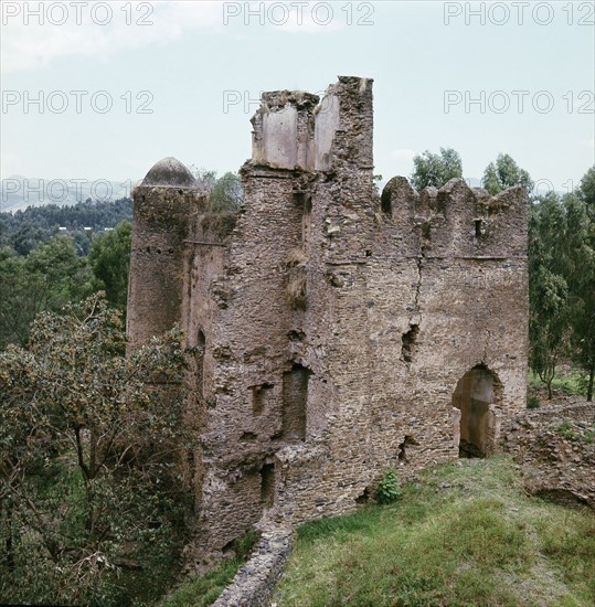 Ruins of one of the castles which stand within the walled "imperial enclosure" at Gondar, the former capital built by Seged 1, his son Fasilidas and later emperors