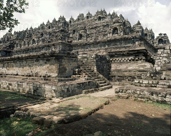 View of the terraces, Borobudur