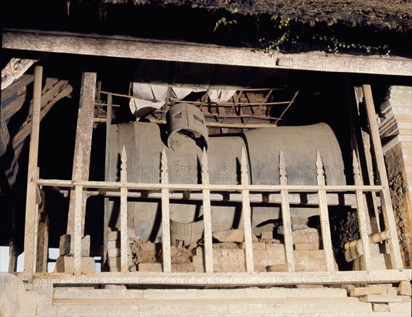 Pavilion in the Panataran Sasih temple, housing an ancient sacred drum