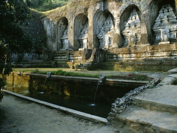 Candi, stone replicas of the cosmic mountain, at Gunung Kawi