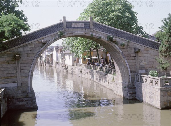 Bridge over the outer moat, a connecting link of the Grand Canal at Suzhou