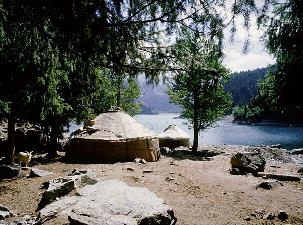 Kazak yurts in the Tian Shan Mountains