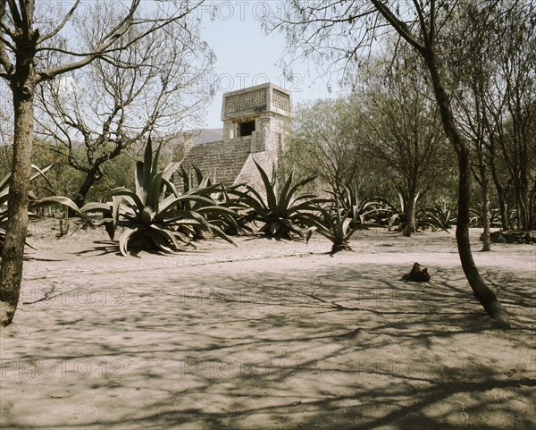 Small, Aztec period temple pyramid known as Santa Cecilia Acatitlan