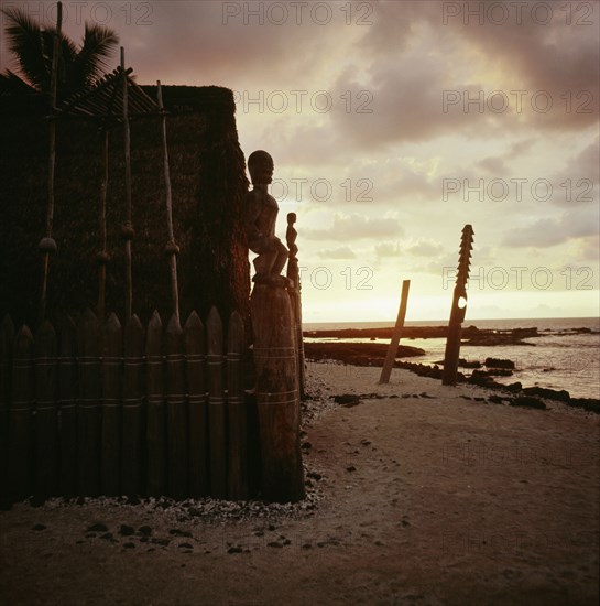 A Marae, temple site, near Hanaunau on the west coast of Hawaii