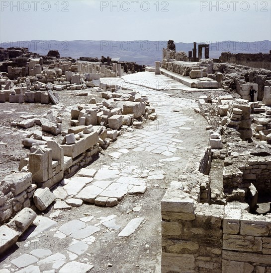 The ruins of Dougga, a small Roman town in North Africa which flourished in the 2nd-3rd centuries AD