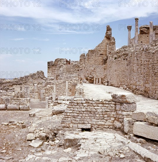 The ruins of Dougga, a small Roman town in North Africa which flourished in the 2nd-3rd centuries AD