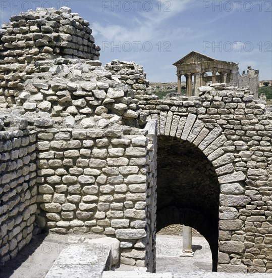 The ruins of Dougga, a small Roman town in North Africa which flourished in the 2nd-3rd centuries AD