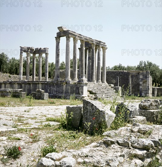 The ruins of Dougga, a small Roman town in North Africa which flourished in the 2nd-3rd centuries AD