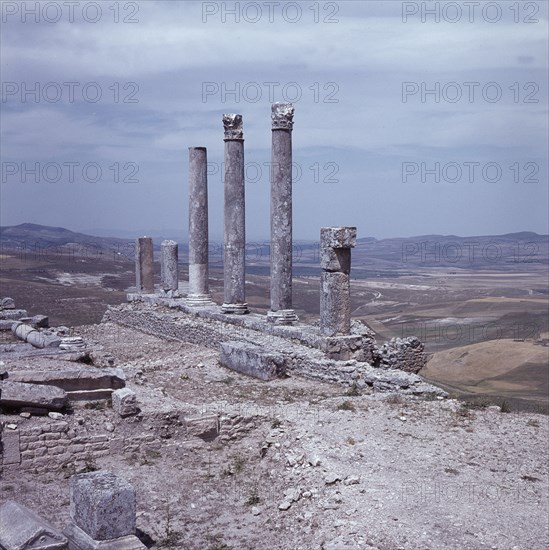 The ruins of Dougga, a small Roman town in North Africa which flourished in the 2nd-3rd centuries AD