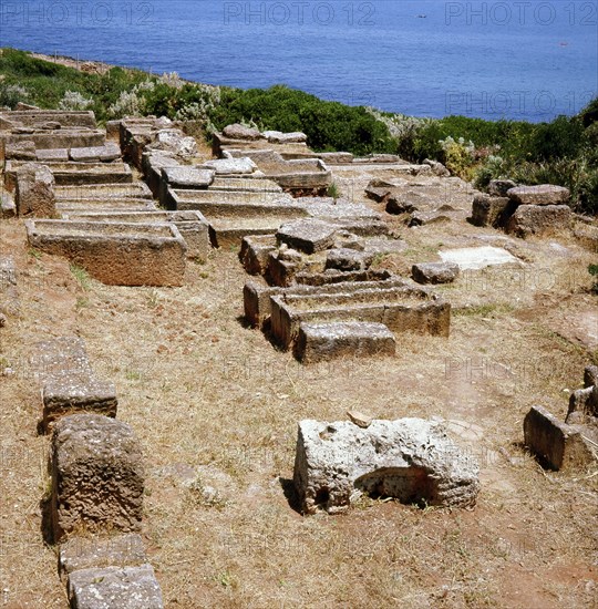 The ruins of Tipasa, a small Roman town in North Africa which flourished during the 3rd century AD