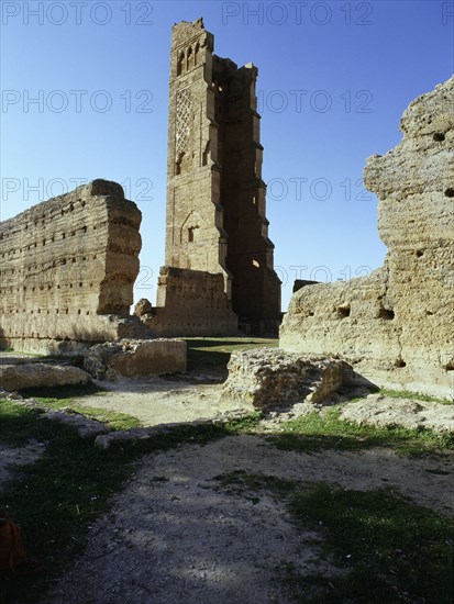 The minaret of the ruined mosque of al-Mansura