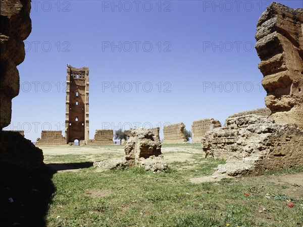 The minaret of the ruined mosque of al-Mansura