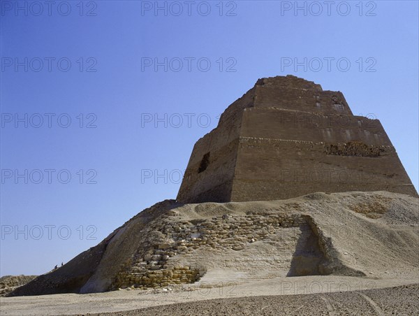 The inner core of the pyramid of Meidum, surrounded by the debris of its collapsed outer covering