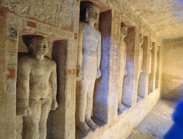 The interior of Idu's tomb at Giza