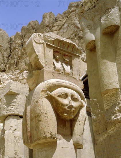 Sculptural detail from the temple of Queen Hatshepsut at Deir el-Bahari