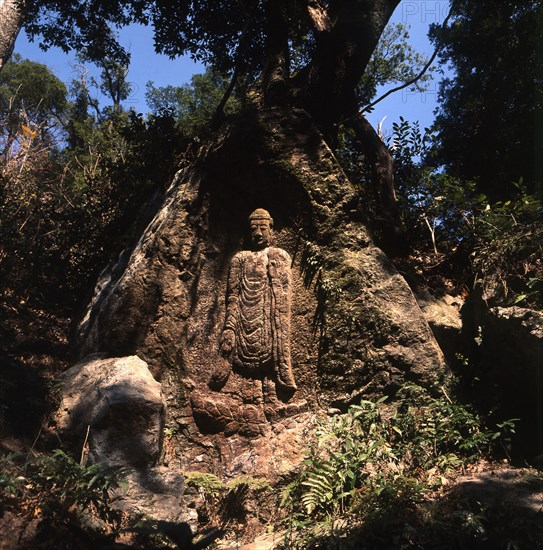 Nara park, rock carving