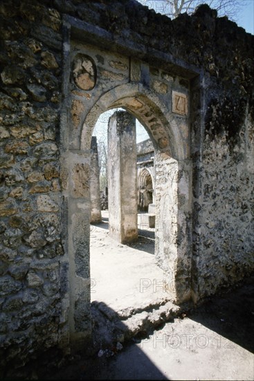 The ruins of Gedi, an important East African city and centre of the slave trade between c