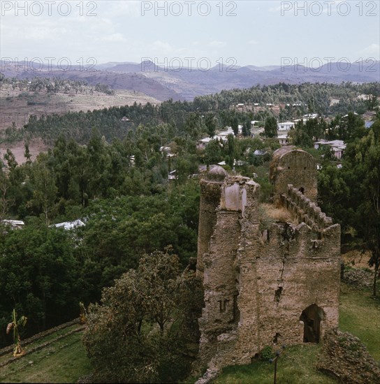 Ruins of one of the castles which stand within the walled "imperial enclosure" at Gondar, the former capital built by Seged 1, his son Fasilidas and later emperors