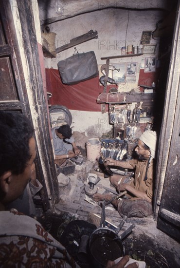 View of traders in an ancient market near San'a