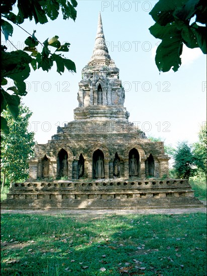 View of a Buddhist temple in the Chiang Mai area of northern Thailand