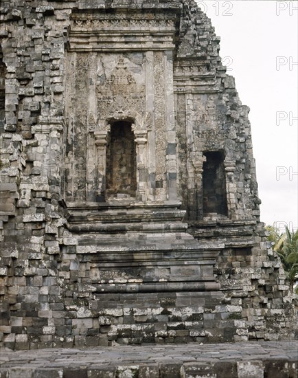 The temple complex at Lara Jonggrang consists of three main sanctuaries dedicated to Shiva, Brahma and Vishnu and three minor ones dedicated to particular forms of Shiva and Shiva's bull mount, Nandi