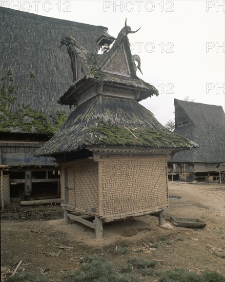 The small house-shaped structure is a bone house or geriten