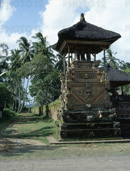 Belfry tower of a village temple at Gelgel