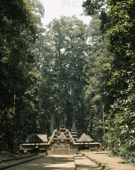 The tiered structure of Balinese Hindu shrines reproduces the three levels of the cosmos: the under-world, the world of humanity and the towering celestial mountain of the gods