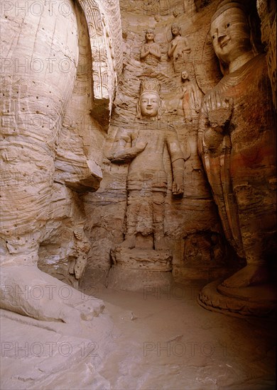 The oldest known example of the Buddhist art rock carving