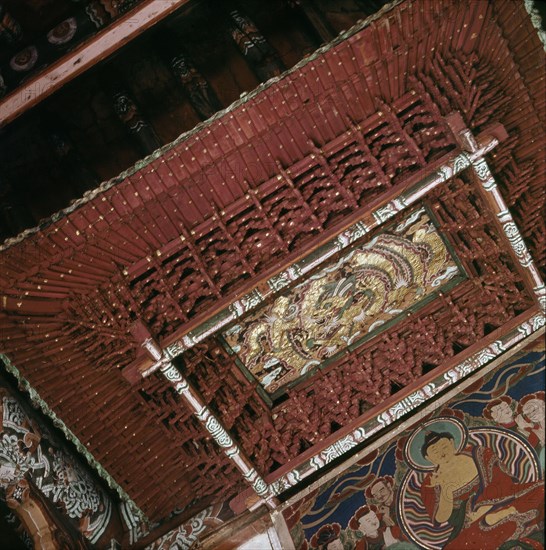 Interior of a Taoist temple in the Diamond Mountains