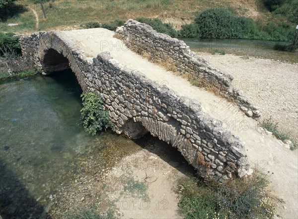 A bridge over the Rio Frio on the ancient road between Seville and Malaga   Spain