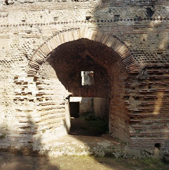 The town wall at the south-western end of Herculaneum