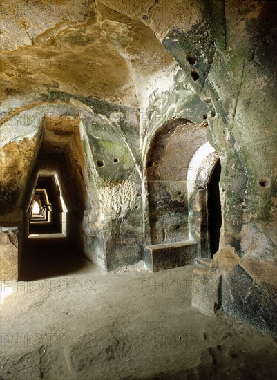 The rock-hewn tunnel leading to the cave of the Cumaean Sibyl, near Pozzuoli