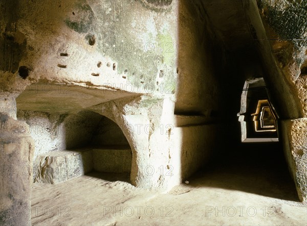 The rock-hewn tunnel leading to the cave of the Cumaean Sibyl, near Pozzuoli