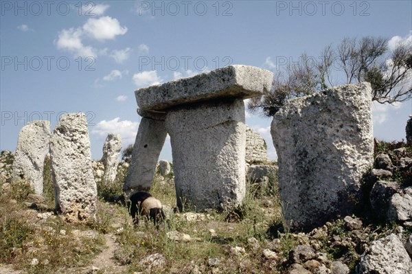 The taula at the great megalithic village of Talati de Dalt   Spain