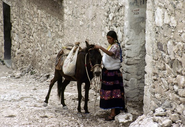 Guerrero Indian woman wearing traditional dress