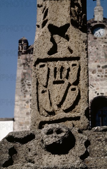 Church cross at Cuidad Hidalgo, the ancient Tarascan town of Taximaroa