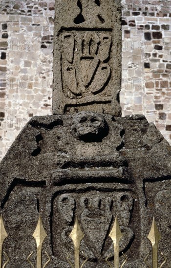 Church cross at Cuidad Hidalgo, the ancient Tarascan town of Taximaroa